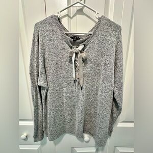 Tribal Heather Gray Knit Top